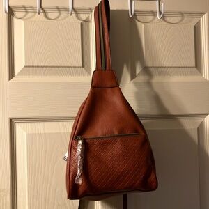 Elegant Brown Leather Sling Bag